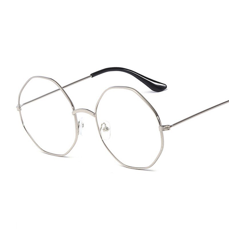Women Glasses Optical Frames Metal Octagon Glasses Frame Clear Lens Eyeware Black Silver Gold Eye Glass
