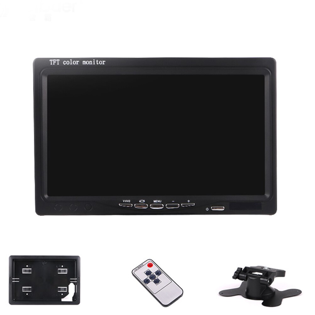 7 Inch 2CH Tft Kleuren Lcd-scherm Auto Achteruitrijcamera Monitor Voor Achteruitrijcamera Auto Parking Backup Reverse hoofdsteun Monitor