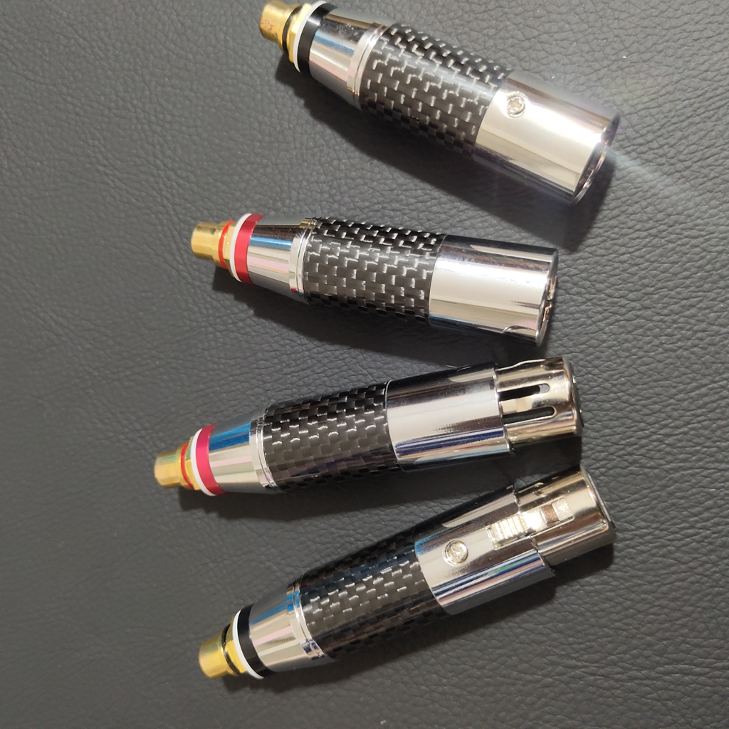 Adattatore Jack Audio di alta qualità bilancia in fibra di carbonio spina da XLR a RCA connettore Ciao-fi XLR 3 spillo femmina a RCA maschio 2 pz/impostato