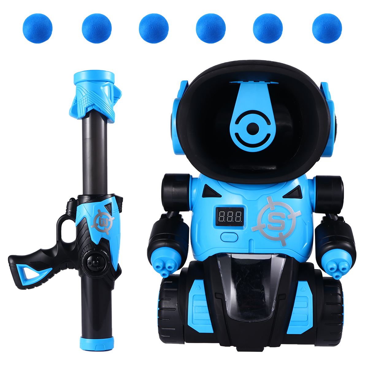 Tiro aerodinamico bambini educativi giocare bambini divertente Robot Battle Model (blu, senza batteria): Blue