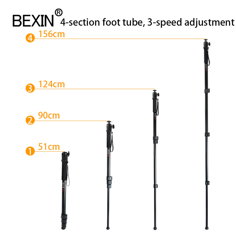 BEXIN portable lightweight 47cm monopod aluminum camera stand P-264 witn phone clip for dslr camera Video