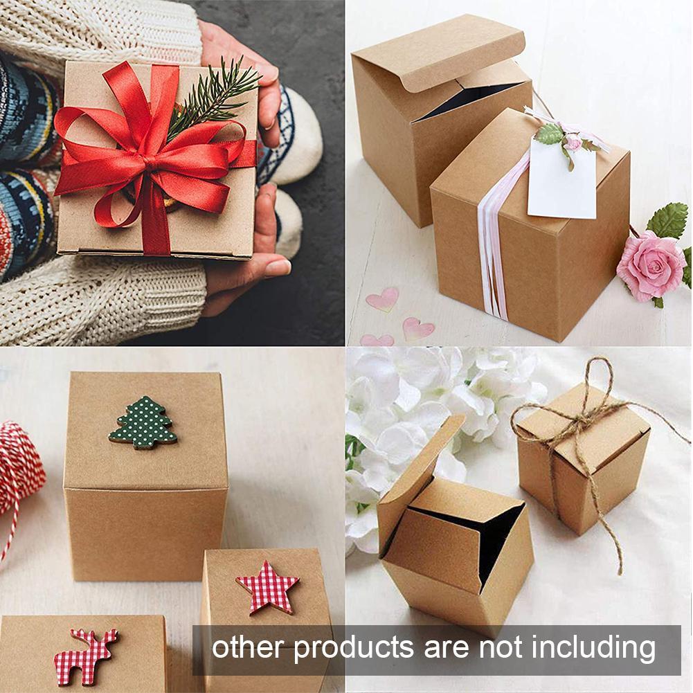 20pcs/set Square Kraft Paper Packaging Box Empty Box Wedding Party Candy Paper Cardboard Box Carton Boxes O7r3