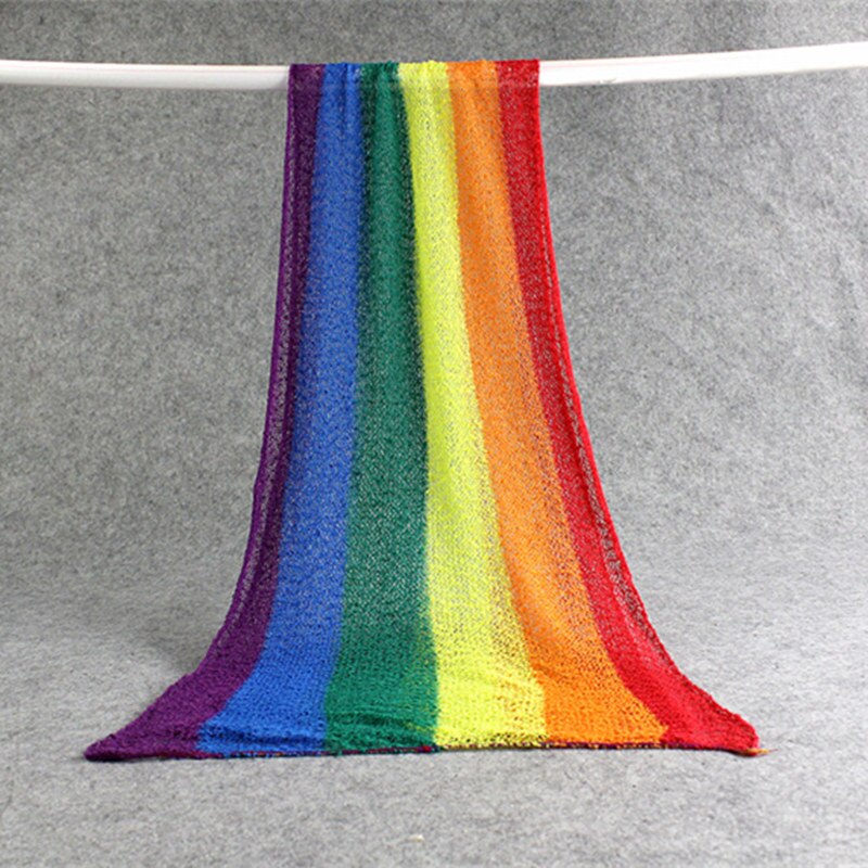 Rainbow wrap newborn photography props,Multi color wrap photography props,newborn stretch blanket backdrop props(40*150 cm)