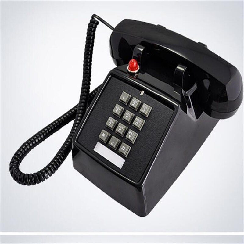 Old button type antique retro landline antique telephone American mechanical ringing European telephone