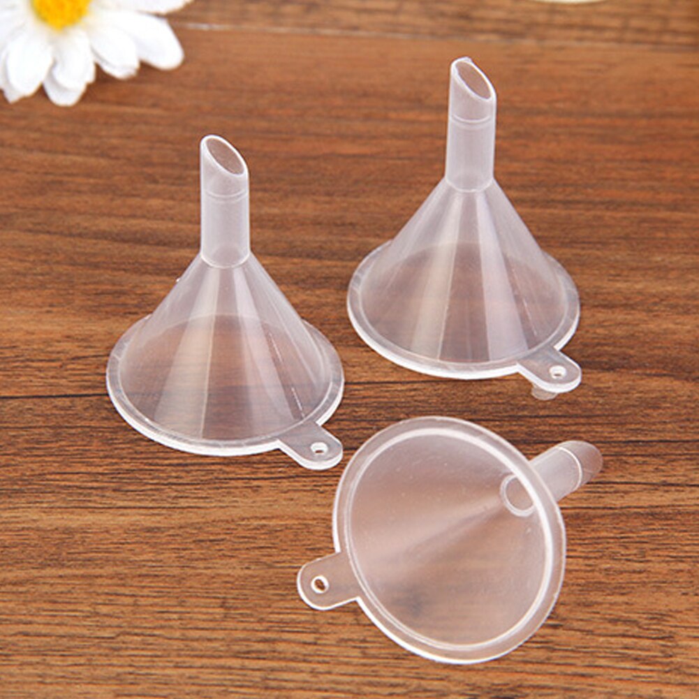 Embudo de plástico líquida pequeña presentación transparente de la botella de la herramienta de cocina claro embudo para líquidos distribución cocina botella para Perfume con aceite