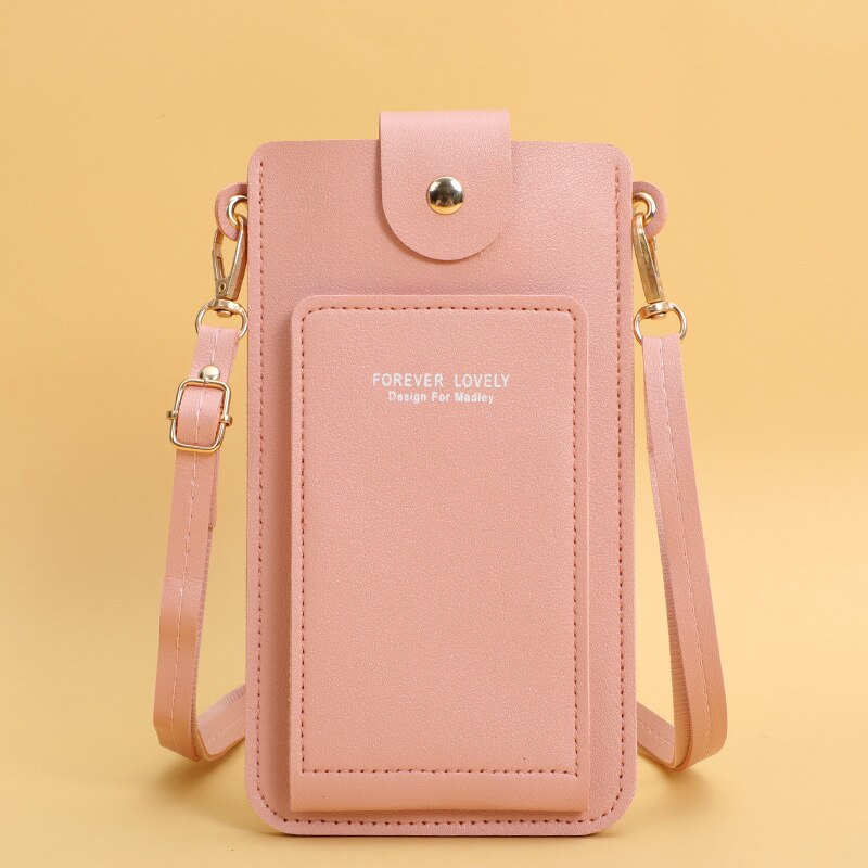 Vrouwen Schoudertas Pu Leather Crossbody Telefoon Tas Portemonnee Kaart Handtassen Messenger Draagbare Kleine Vierkante Tas Voor Meisjes Vrouwelijke: Single layer pink-s