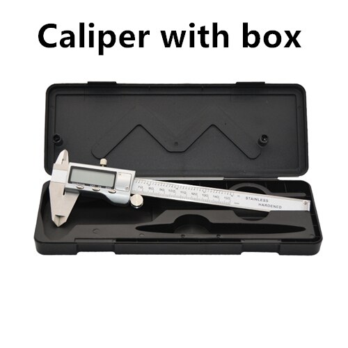 Curseur numérique micrométrique/pouce/fraction en acier inoxydable, pied à coulisse, outil de mesure électronique: Caliper with a box