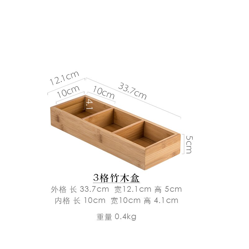Japanese Style Nine Square Grid Plate Two Three Four Six Grid Bamboo Box Sushi Plate Pot Divided Grid Bamboo Plate: B 33.7x12.1x5cm