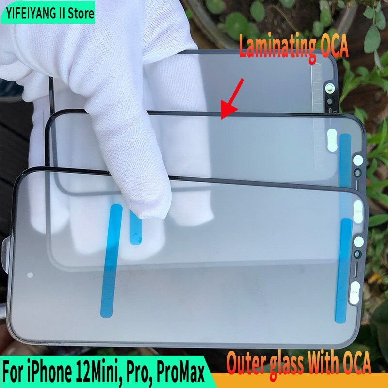 10 pcs A for iPhone 11 pro max X XS XR MAX LCD outer glass With OCA Glue LCD touch lens Replacement