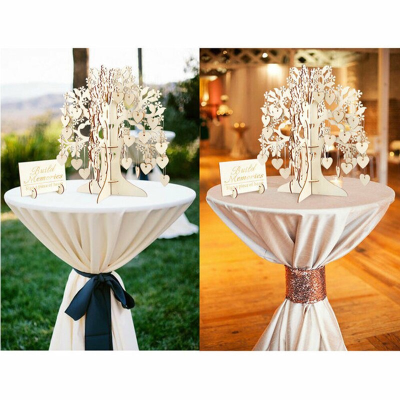 Letrero de libro de invitados de boda, árbol de madera, corazón colgante, adornos sueltos, decoración de , libro de invitados de boda, 0303