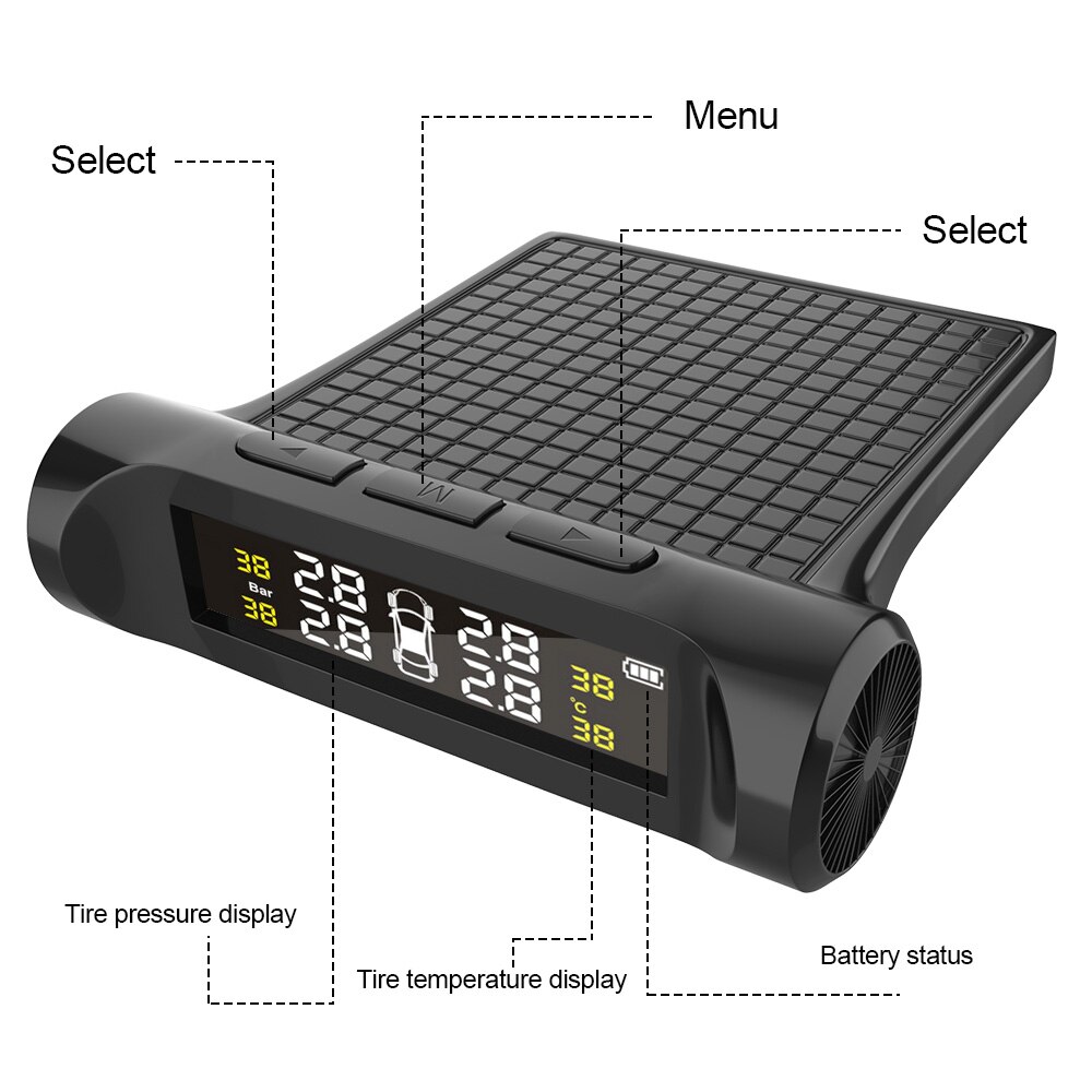 Wireless TPMS Car Tire Pressure Sensor Monitoring System Tyre Diagnose Kit Digital Electronics Auto Accessories Universal