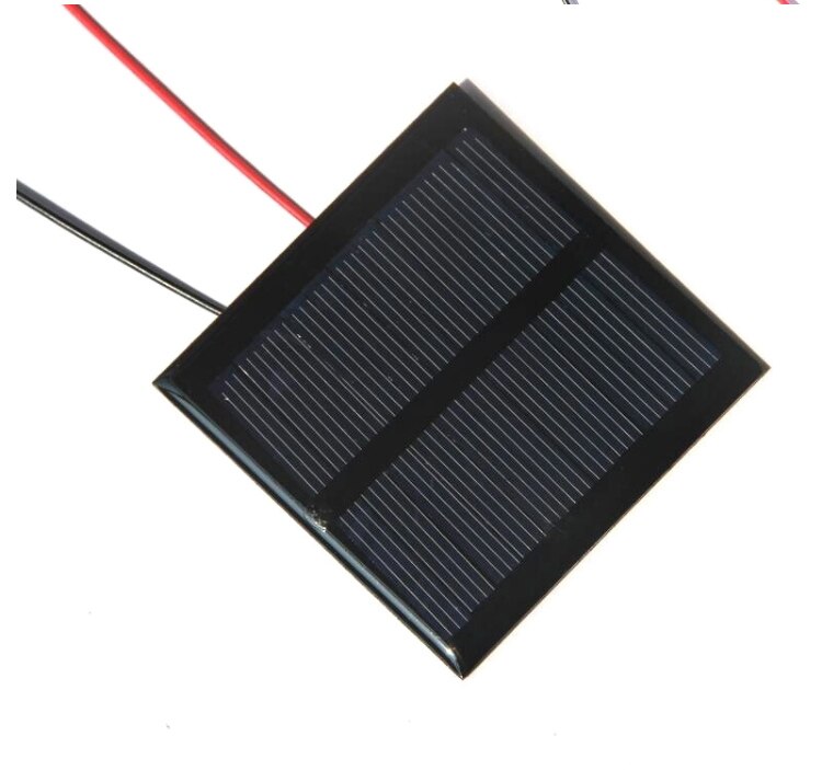 0.6w 5.5v solcelle polykrystallinsk solpanel diy sollegetøjspanel oplader med 15cm kabel ledningslampe 65*65*3mm