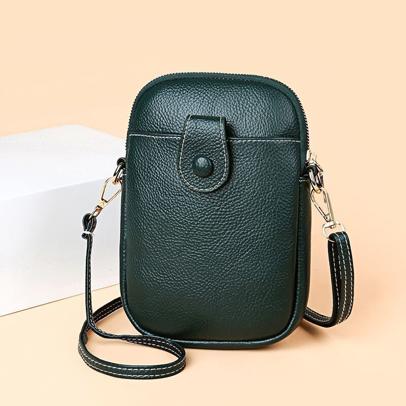Mini Shoulder Bag Women PU Leather Crossbody Bag Mobile Phone Purse Wild Small Square Bag Travel Multifunction Handbag sac main: green