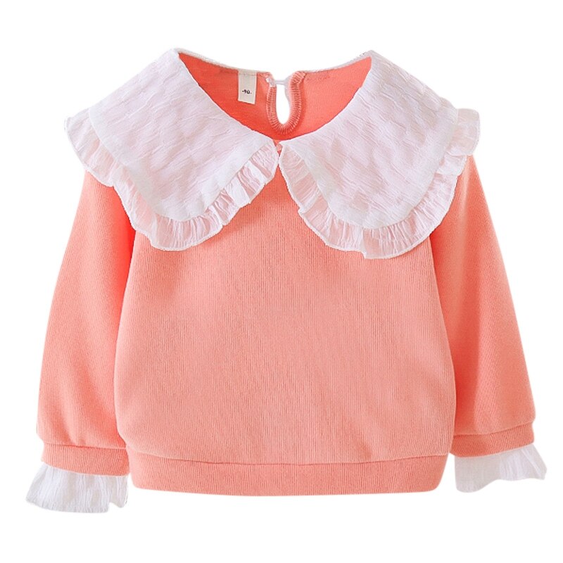 Korean Foreign Style Girls' Print Long Sleeve Top And Sweater Soft cotton T-shirts Tops Clothes Suitable For Playing Outside