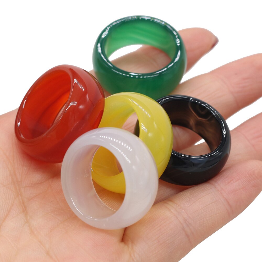 Natursten ringe smykker en mangfoldighed af sten to slags modeller unisex cirkel natursten finger ringe charms
