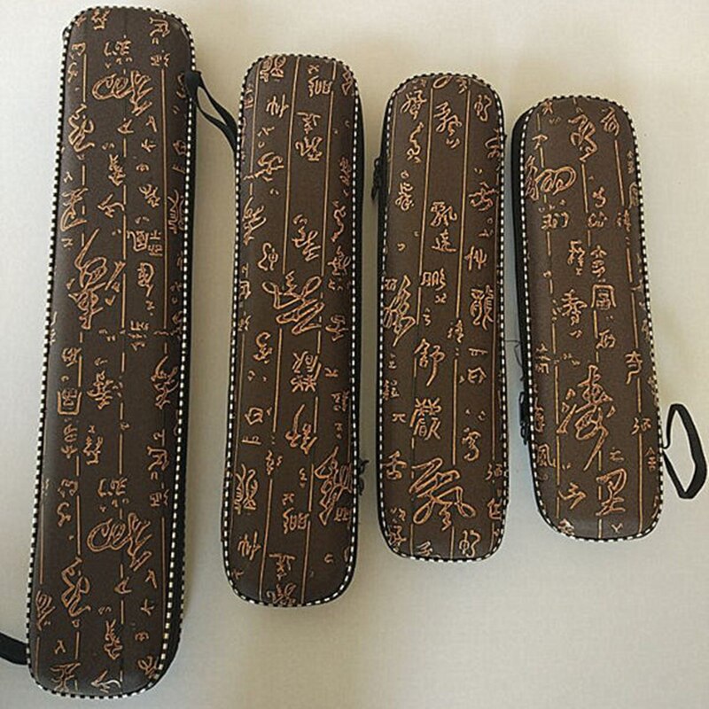 Gammel kinesisk karakter fløjtehus 2- sektion bambus flauta taske anti-brydning hård kasse træblæser instrument dizi tilbehør