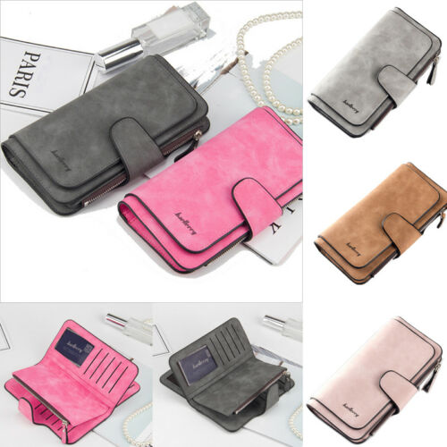 Lokale Voorraad Vrouwen Dame Lange Lederen Trifold Card Wallet Clutch Chequeboek Purse Handtas