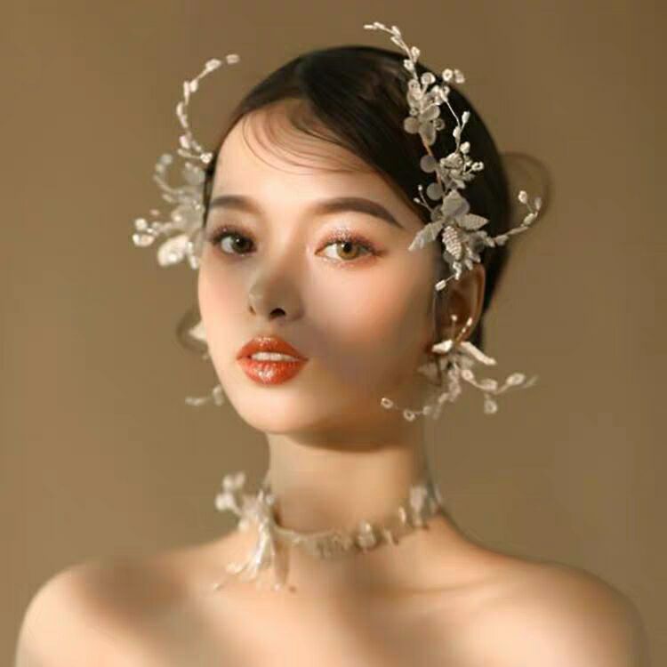 Bridal Set Bride Wear Accessories Rhinestones Head Piece Earring Necklace for Wedding