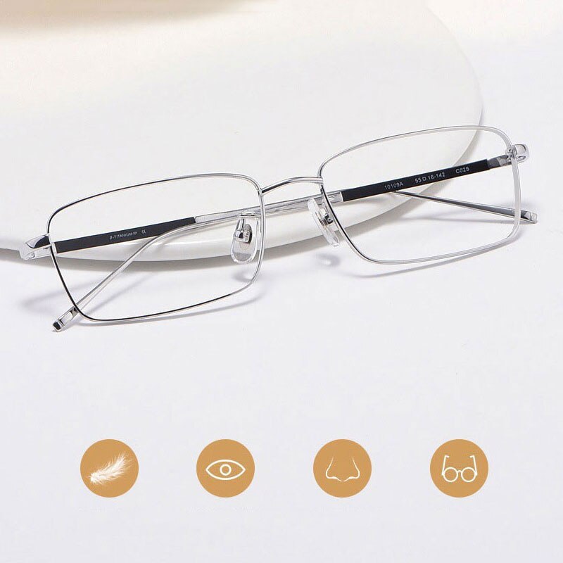 Glasses For Male full Rim Pure Titanium Frame Eyewears Business Style Ultra Light Frame Muopia Spectacles