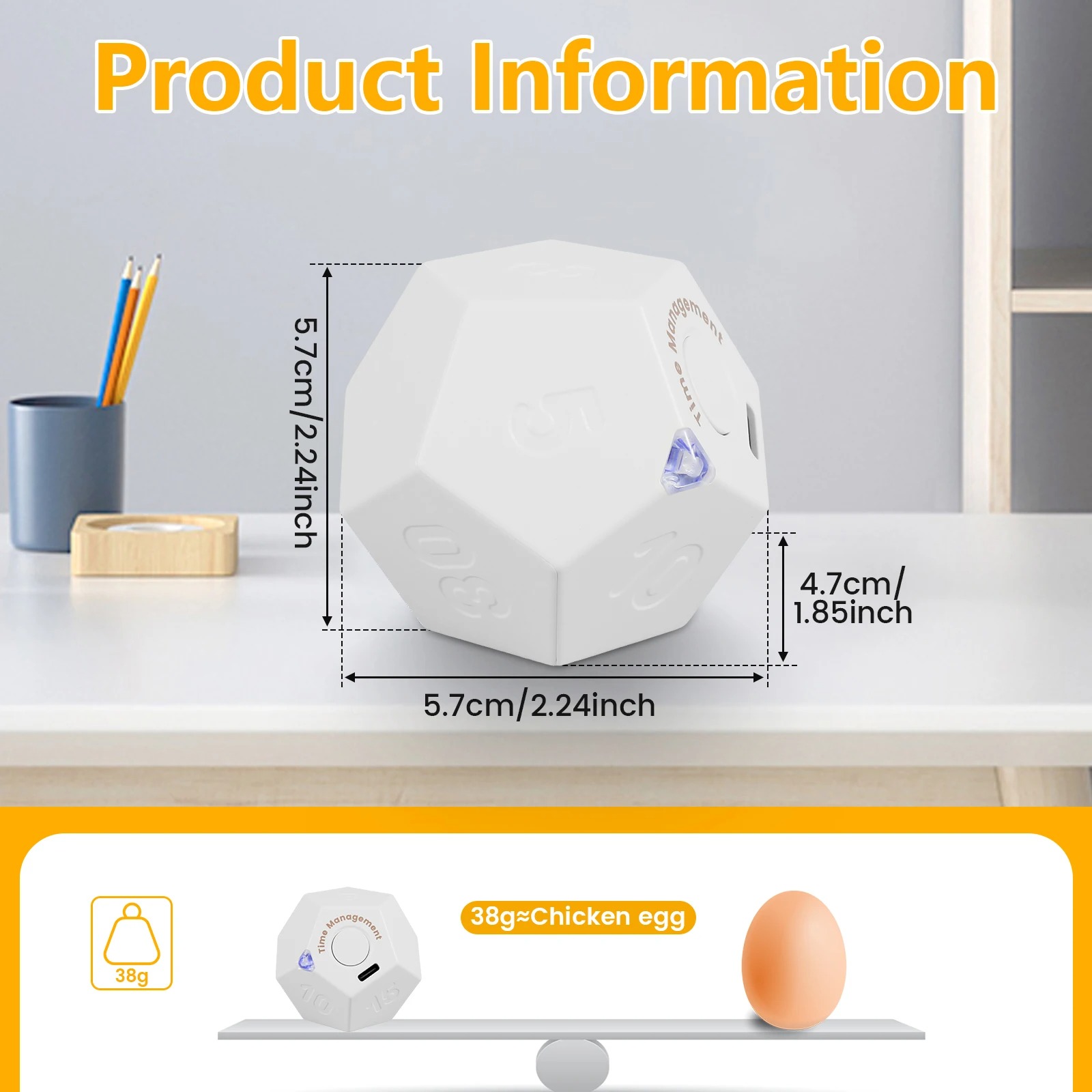 Mini-Würfel-Timer, LED-Anzeige, voreingestellte Zeit, Dual-Alarmmodus, Countdown, Pomodoro, digitaler Timer, Zeitmanagement, Küche, Kochen, Studie