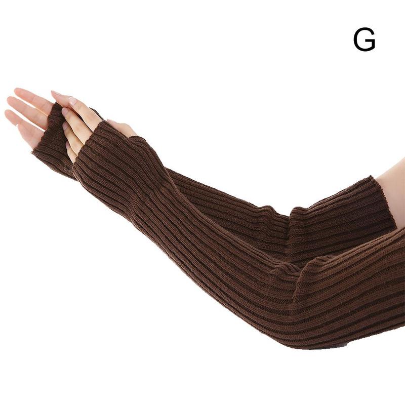 Długie rękawiczki bez palców dla kobiet gotycka odzież punkowa z dzianiny z długim rękawem miękkie damskie rękawiczki bez palców: G