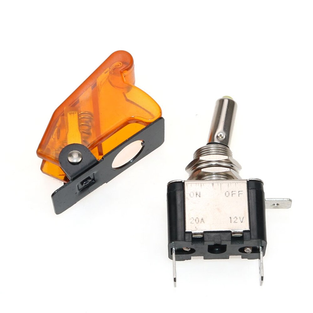 YuXi 1Stck transparent deckel 12V 20A Auto Auto Stiefel Lkw Beleuchtet LED Kippschalter Mit Sicherheit Flugzeug kippen bis Abdeckung Schutz