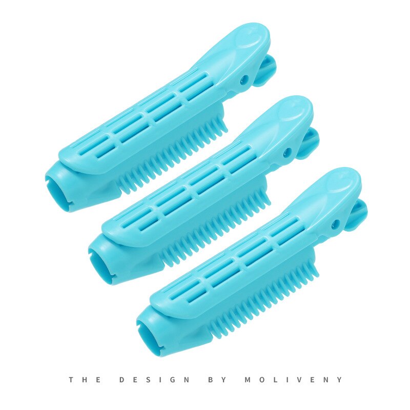 Dinorag 3/Pcs Hair Curler Clips Klemmen Wortels Perm Staven Styling Rollers Pluizig Haar Tools Draagbare Magic Curling Haar voor Vrouwen: Lake blue