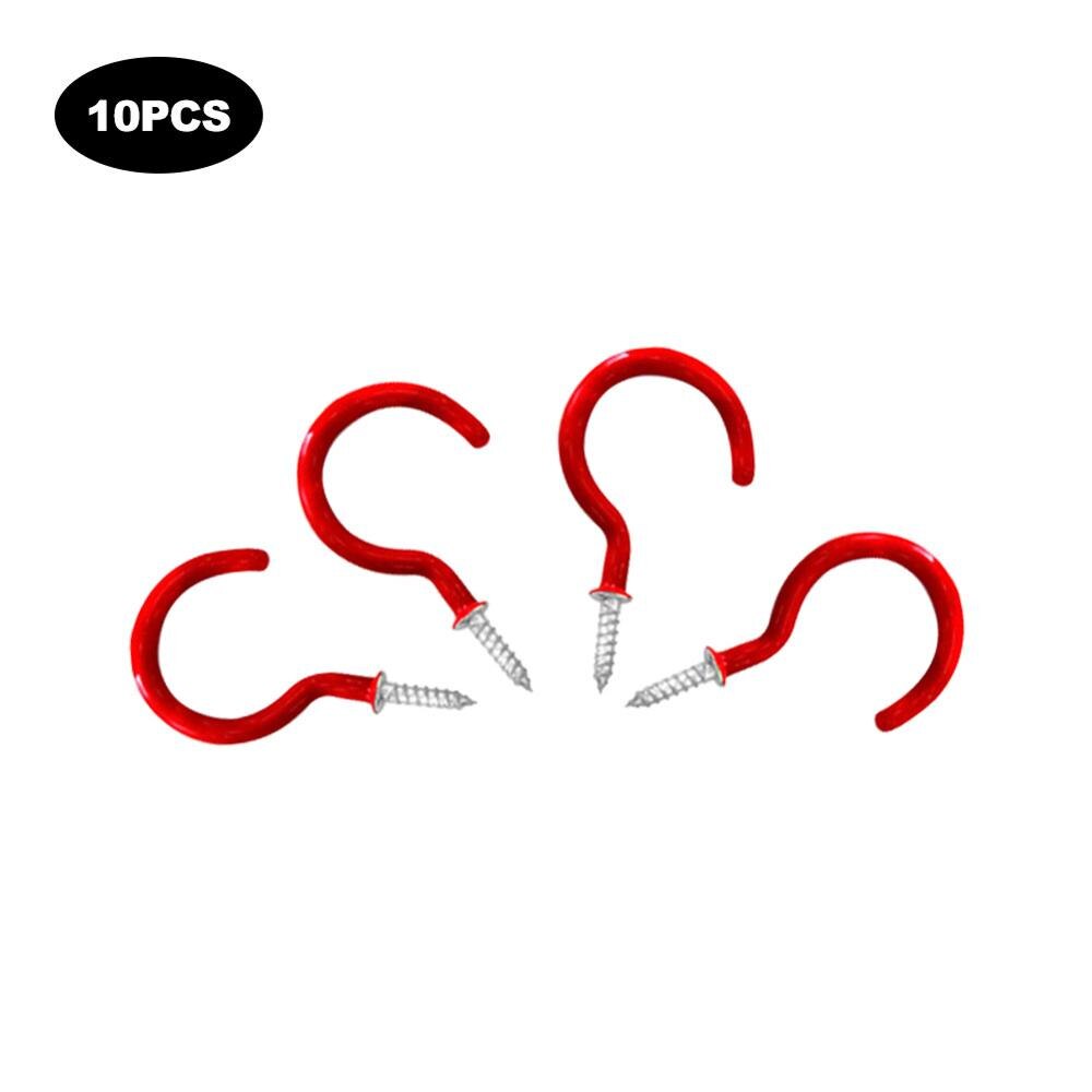 10 Pcs Outdoor Camping Draad Grond Nail Dek Nail Tent Luifel Pull Touw Vaste Schroef Haak Nail: Rood