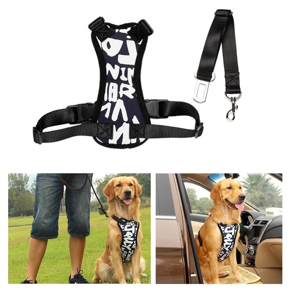 Veiligheid Hond Autogordel Pet Harness En Leash Set Verstelbare Nylon Mesh Voertuig Harnassen Hond Vest Voor Medium Grote honden