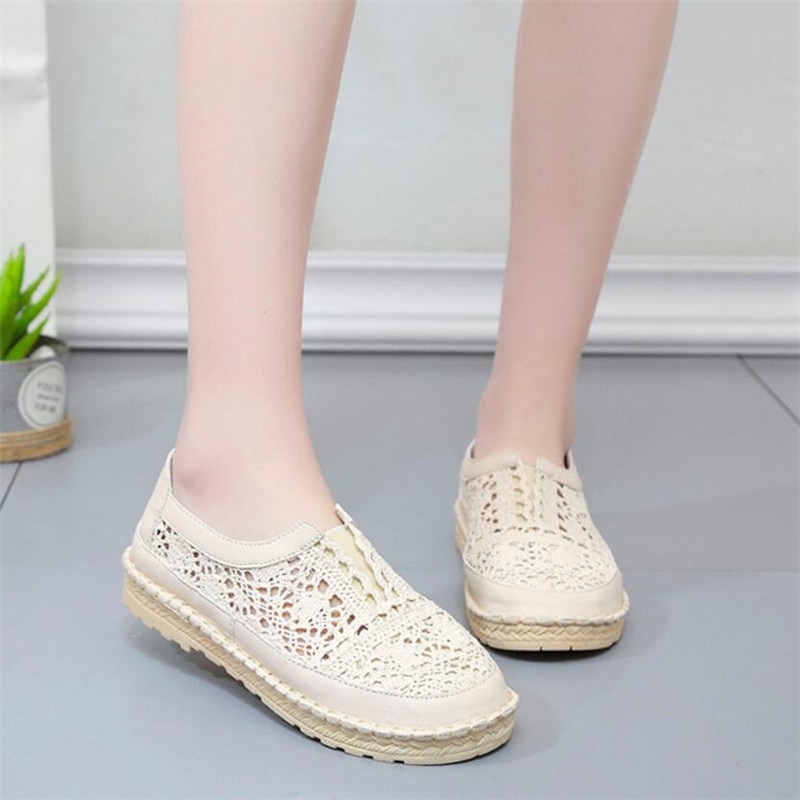 Cootelli-mocassins Oxford pour femmes, bout rond, respirants, plats, collection sans lacet
