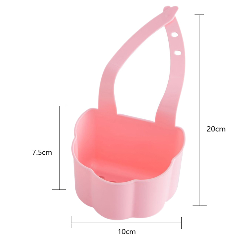 Kjøkkenvask avløp såpe svamp holder dårlig oppbevaring kurv bag kran holder justerbar vask kjøkken tilbehør: Rosa