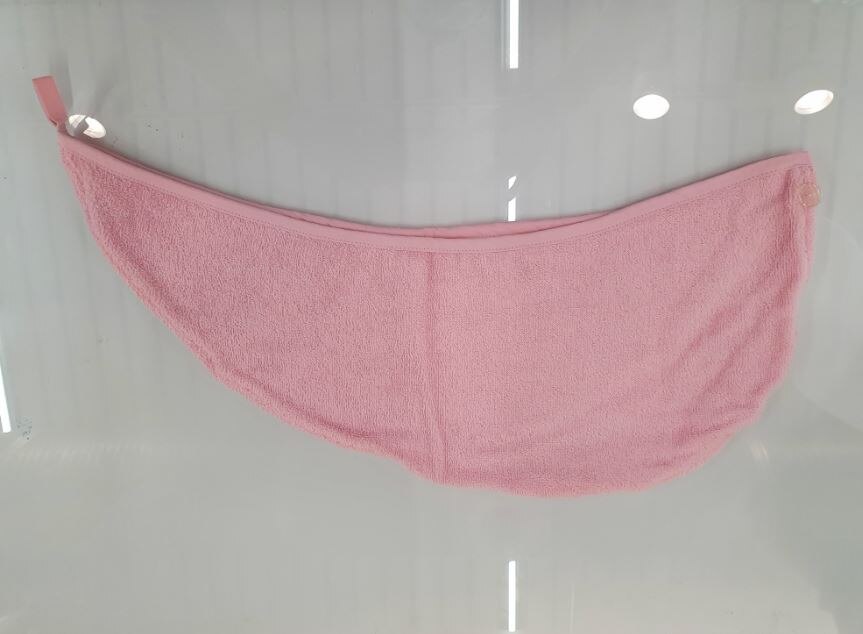 %100 bomullsfrotté efter dusch hår inpackning dam flickor dam handduk snabbtorkande hår hatt mössa turban huvudinpackning: Rosa