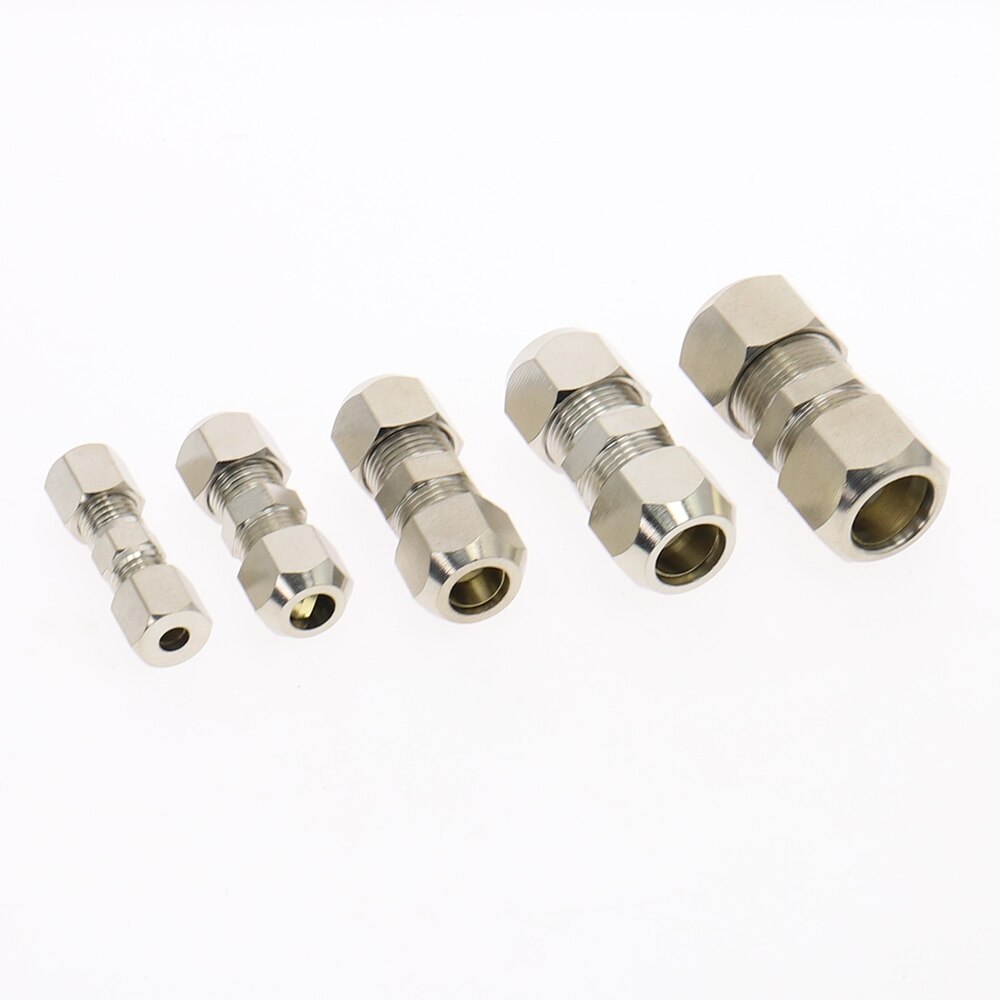 Compression Ferrule Tube Fitting Brass Pipe Double Fast Twist Card Set Copper Joints Tubing Nut Lock Double Straight 5 Same