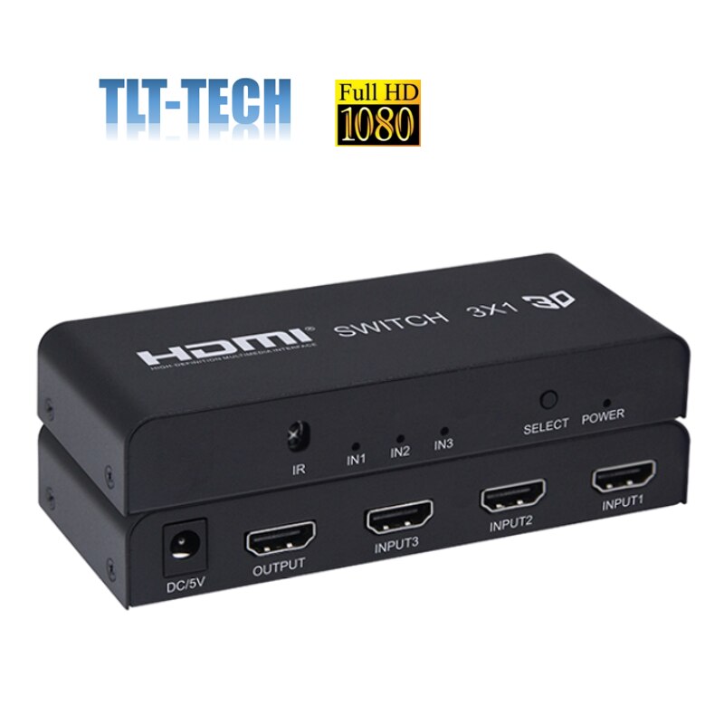 3 In 1 Out Switcher 3 Poort Hub Box Hdmi Switch 3X1 Hdmi Splitter 1080P Hd 1.4 met Afstandsbediening Voor Hdtv XBOX360 PS3