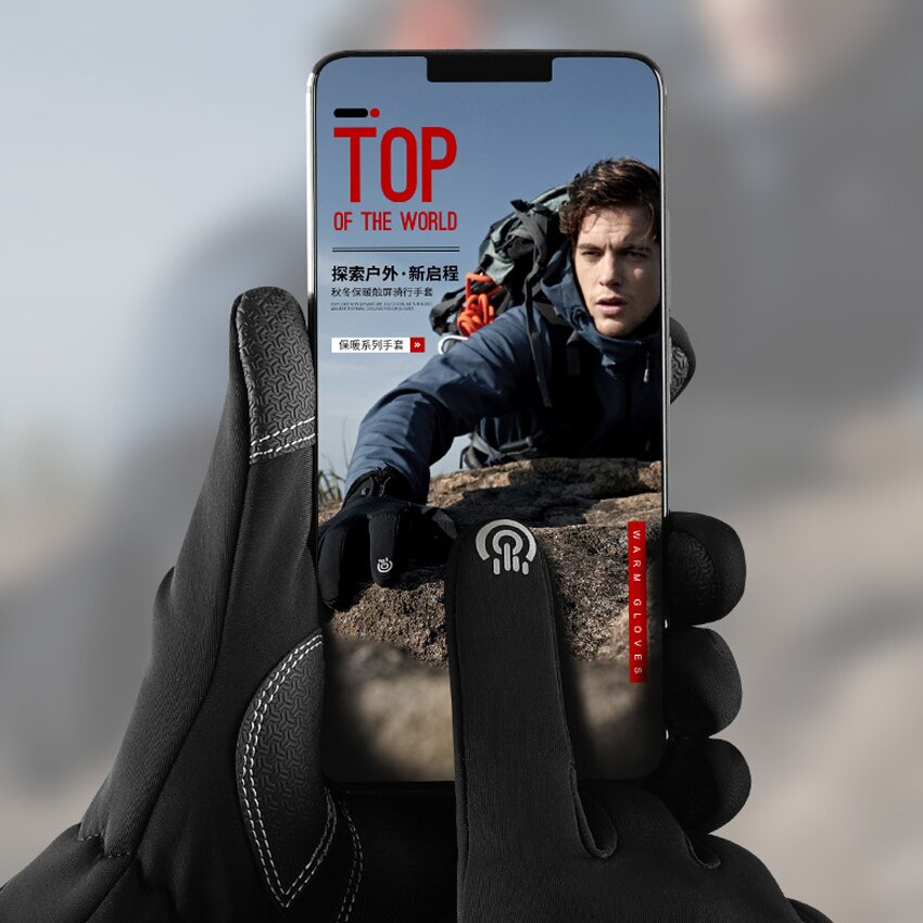 Gants de moto d'hiver pour hommes, bande réfléchissante, écran tactile, imperméables, antidérapants, cyclisme, ski, coupe-vent, chauds, en peluche