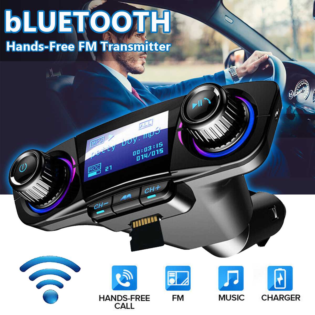 Car MP3 Player bluetooth Handsfree Car Aux Music TF Card USB Charging Smart Power Failure Memory Car FM Transmitter