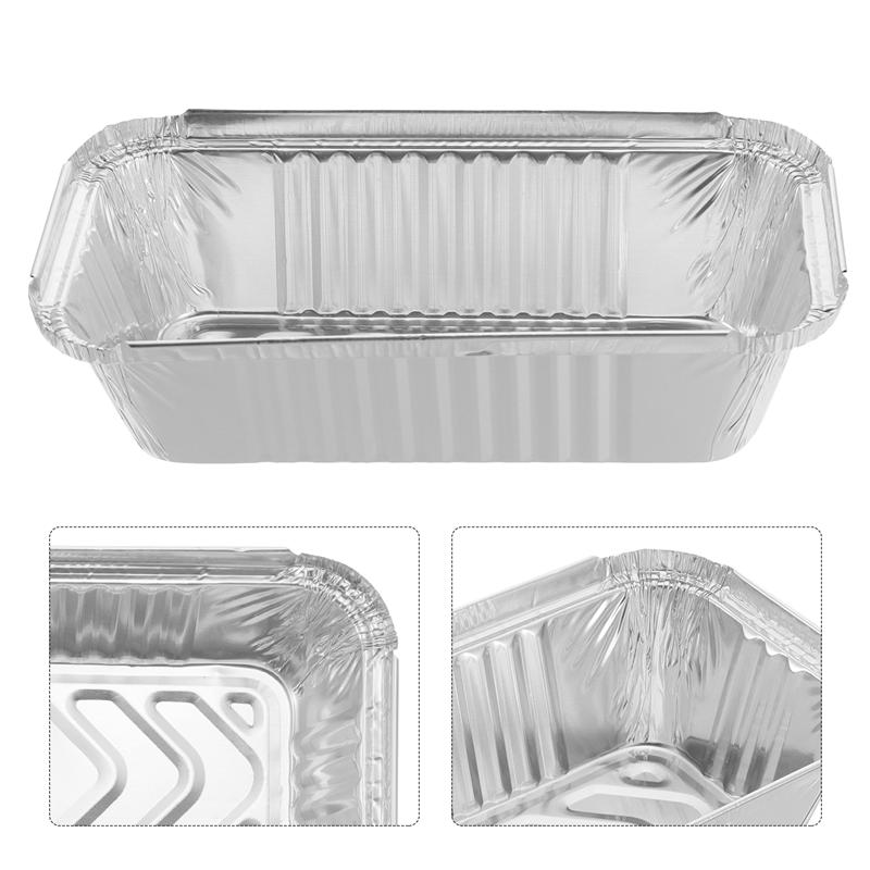 25pcs Disposable BBQ Drip Pan Practical One-off Takeaway Packing Box Foil Pans