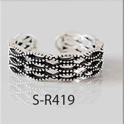 Multi-stil Vintage 925 Sterling Silber Ringe Handgemachte Größe 18mm Einstellbar Thai Silber Ringe Für Männer Frauen S-R414: Freier Raum