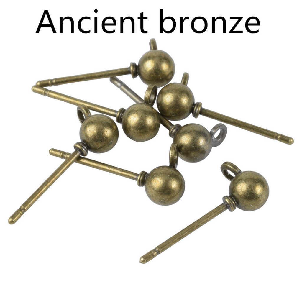 50 sztuk/partia 3 4 5 mm Ball paciorek głowy szpilki stadniny kolczyki igły akcesoria kolczyki podstawowe szpilki do tworzenia biżuterii dostaw: Ancient bronze / 4mm 50pcs