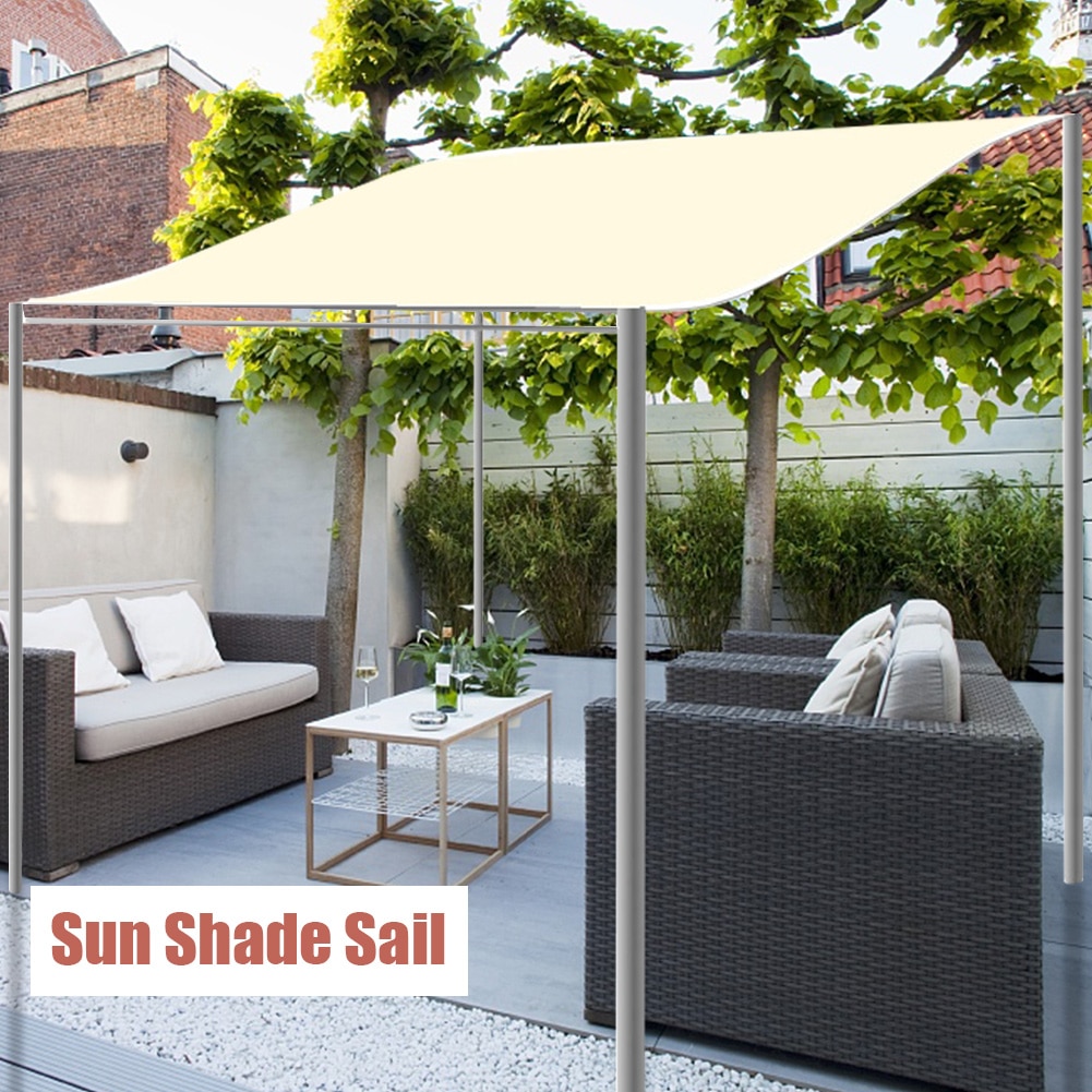 Wear Resistant Pergola UV Block Sun Shade Sail Waterproof Awning Polyester Outdoor Patio Easy Install Shading Backyard Garden