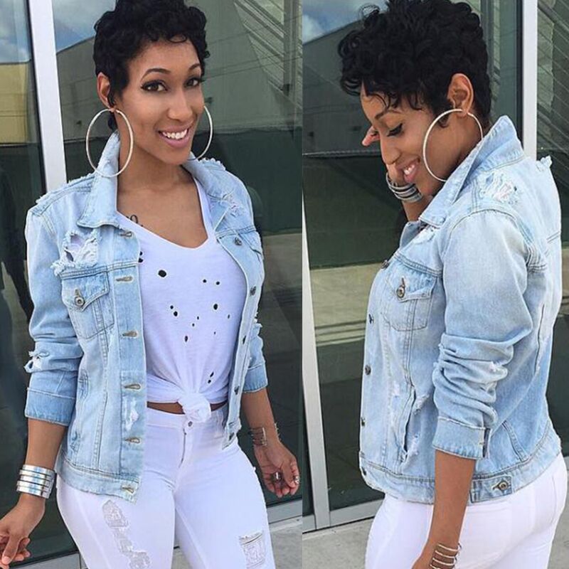 frauen Herbst Plus Größe Jeans jacken für wome Casual Streetwear Dame Denim Gebrochen Lose Stil Weibliche Grundlegende Mäntel