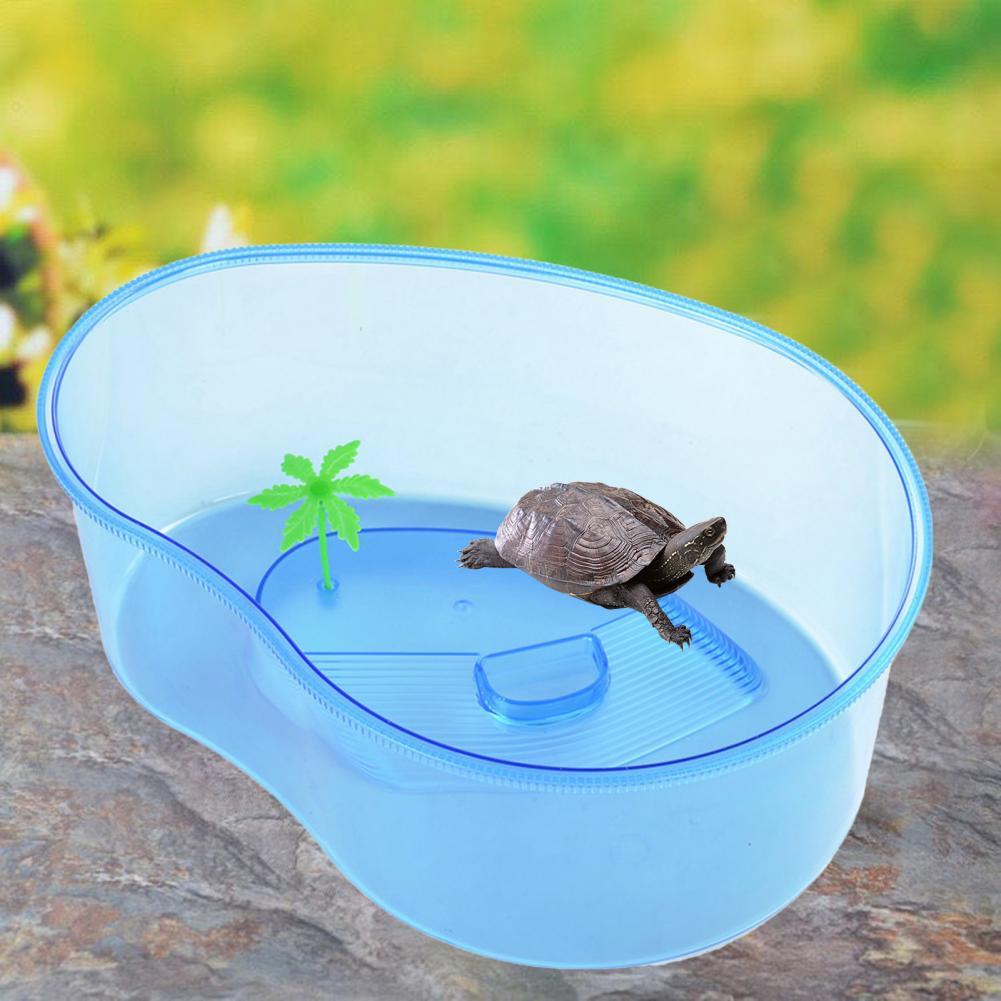 Tanque de tortugas con plataforma de apoyo, caja de cría de tortugas, transparente, de gran capacidad, para acuario