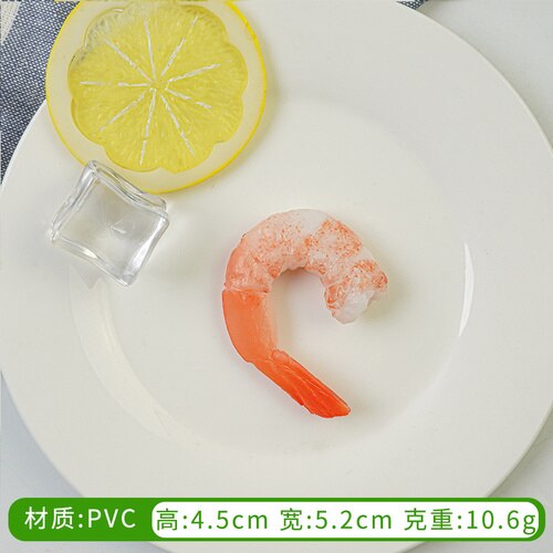1pc simulazione PVC gamberetti alimenti verdure modello aragosta artificiale modello alta imitazione gamberetti fotografia puntelli modello alimentare: PVC Shrimp tail