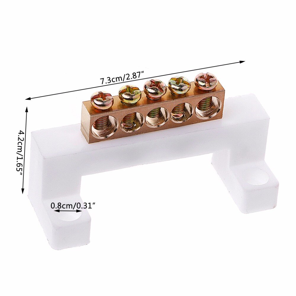 5 Positions Electric Cable Connector Screw Barrier Terminal Strip Block Bar Electrical Equipment