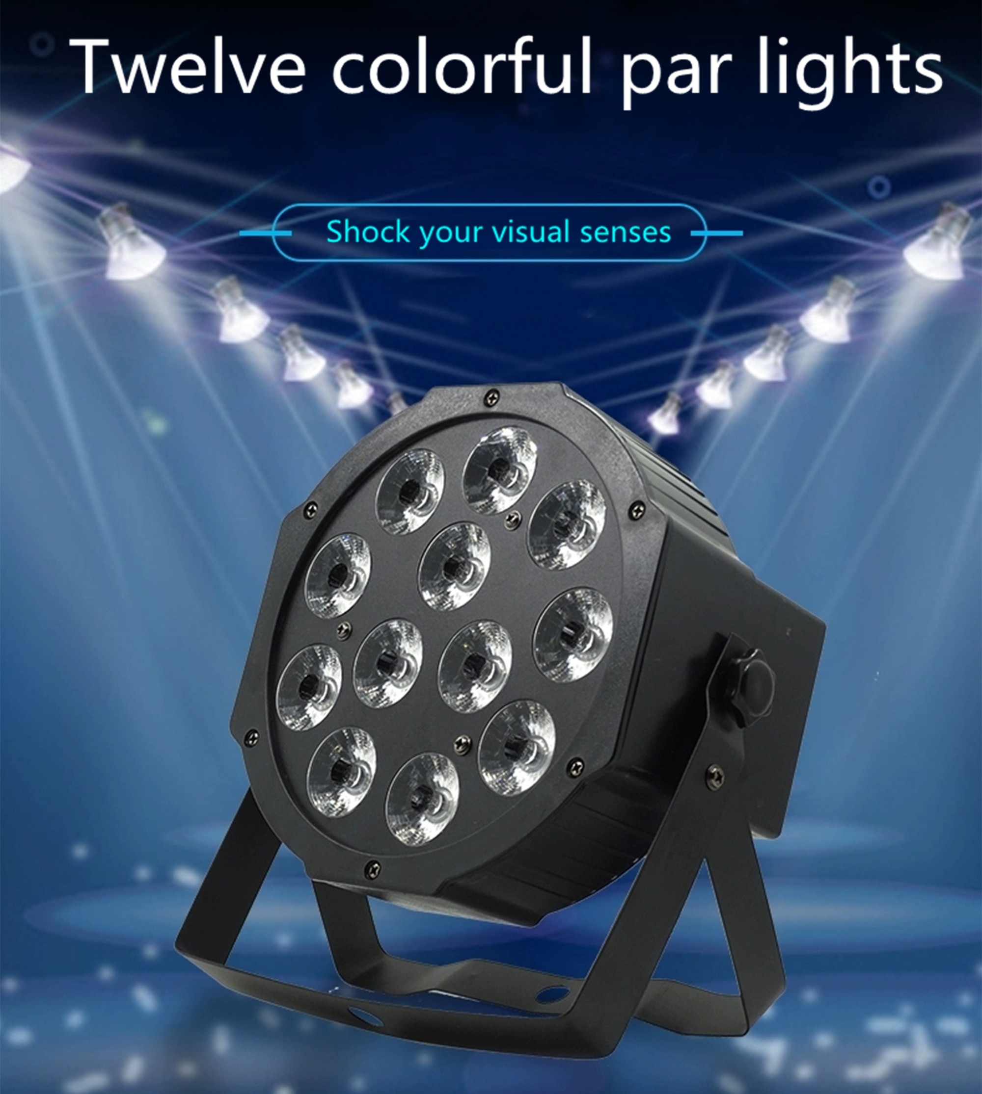 12x12W led Par lumières RGBW 4in1 plat par led dmx512 disco lumières étape professionnelle dj lumière lumière de noël équipement extérieur