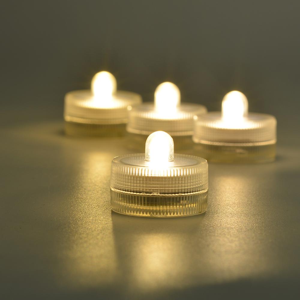 Velas a prueba de agua con batería LED Luz de té sumergible para boda florero de la Torre Eiffel Decoración