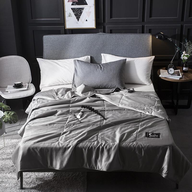 50 Zijde Dekbed Spreien Gewatteerde Deken Zomer Winter Koning Koningin Full Twin Size Dekbed Beddengoed Set Pure Kleur Gouden Wit
