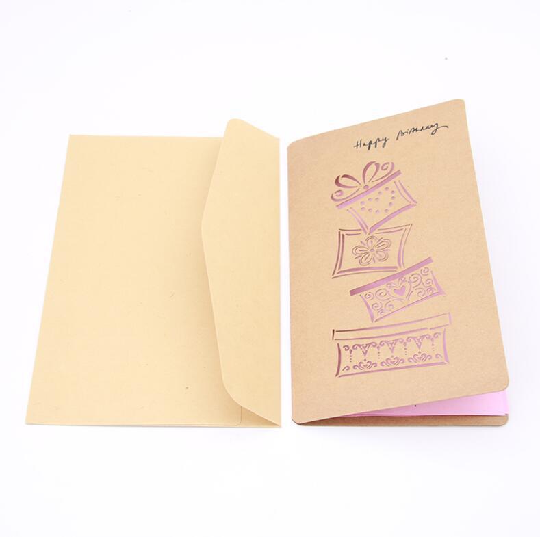 1 Set Van Retro Hollow Valentijnsdag Kaarten/Kraft Kaarten/Verjaardag Groeten Mooie Zegen Vouw Kaarten: D