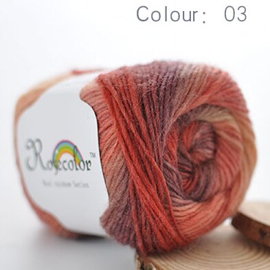 100% Wol Garen Voor Breien Geverfd Regenboog Gehaakte Fancy Chunky Hand Geweven Kleurrijke Scores Kasjmier Garen Draad 8Pcs: 03