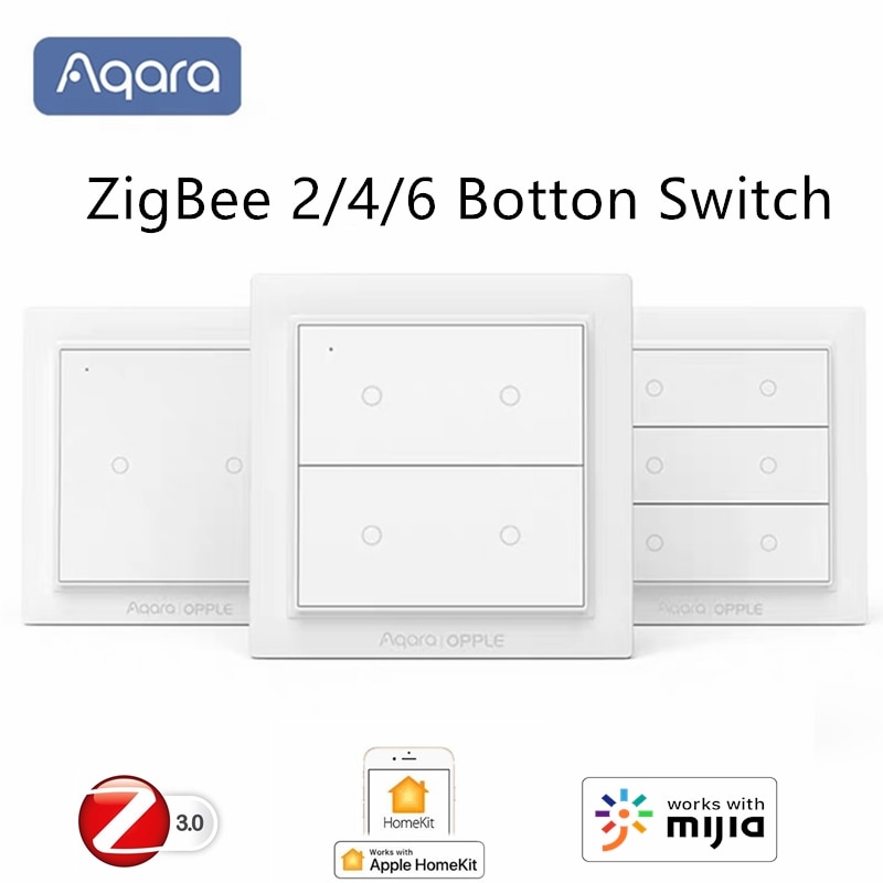 Aqara Opple bezprzewodowa inteligentna ściana włącznik światła Zigbee 3.0 bezprzewodowy przełącznik bez okablowania wymagana aplikacja Mijia jabłko HomeKit kontrola